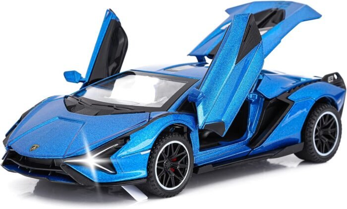Lambo Toy Cars Sian Fkp37 Diecast Metal Model Car with Light and Sound Pull Back