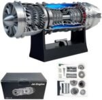Turbofan Engine Model, Air Force Fighter Jet Engine Model with Light, 26.8CM (J35 Model)