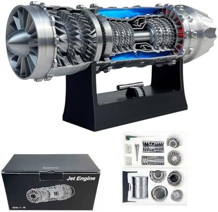 Turbofan Engine Model, Air Force Fighter Jet Engine Model with Light, 26.8CM (J35 Model)