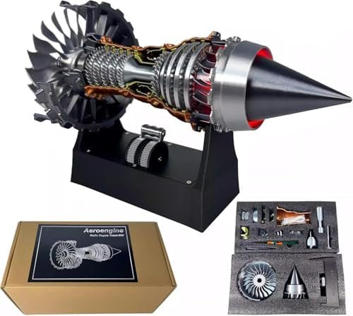 Turbofan Engine, Adjustable Speed TR900 Aircraft Turbojet Model With Light,  28cm