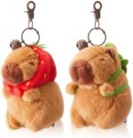 2 Pcs Capybara Plush Keychain Capybara Stuffed Animals Toy Pendant for Back to School Gifts Exchange Birthday Party