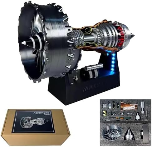 Turbofan Model Kit, Adjustable Speed TR900 Aircraft Engine Turbojet Engine with Light, DIY Mechanical Science Education Toy Gift Decor for Adult, 28cm : Toys & Games