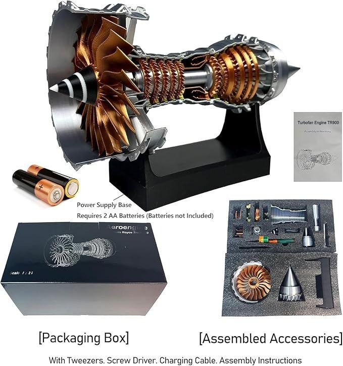 TR900 AT-28CM-A Turbofan Engine Model.Aircraft Engine Turbojet Engine Replica 28cm.
